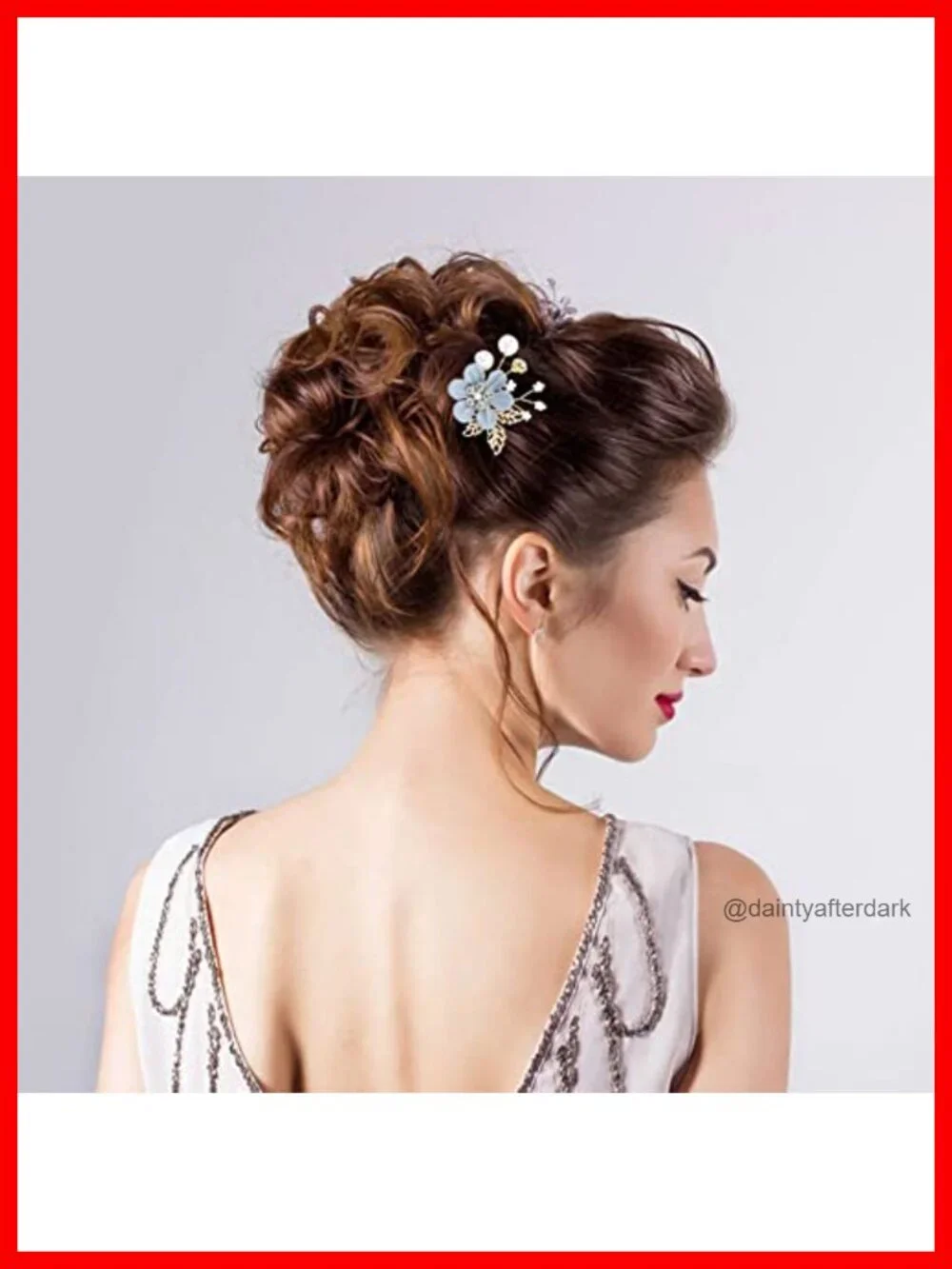 20-Piece Blue Floral Bridal Hair Combs & Pins Set